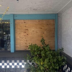 Boarded up window