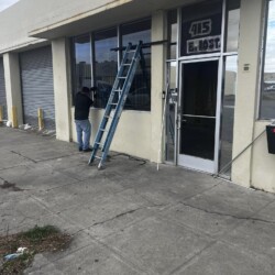 Fixing glass on commercial building